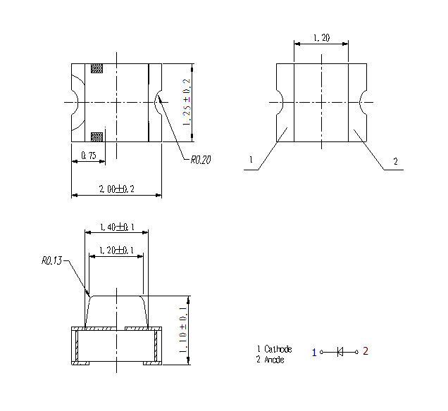 0805貼片LED外形尺寸