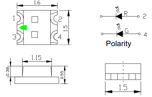 0603雙色燈珠外形尺寸 0603雙色燈珠外形尺寸