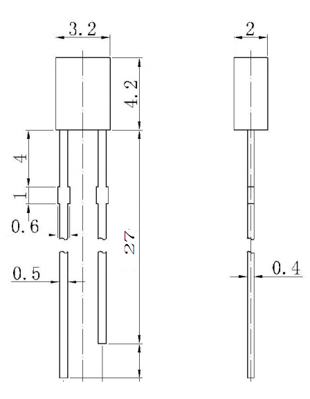 2*3*4方形LED發光二極管尺寸圖
